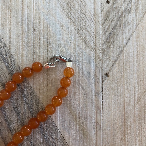 Orange Beaded Lanyard For ID Badge or Keys - Picture 3 of 5